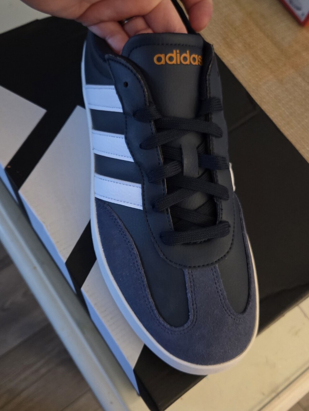 adidas Men’s Navy and White Classic Low-Profile Sneaker